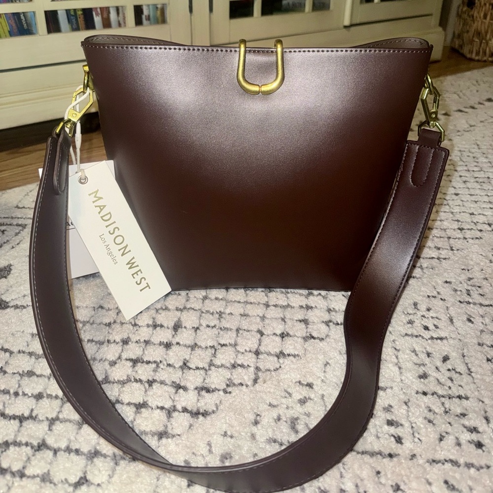 Madison West Dark Brown Shoulder Bag